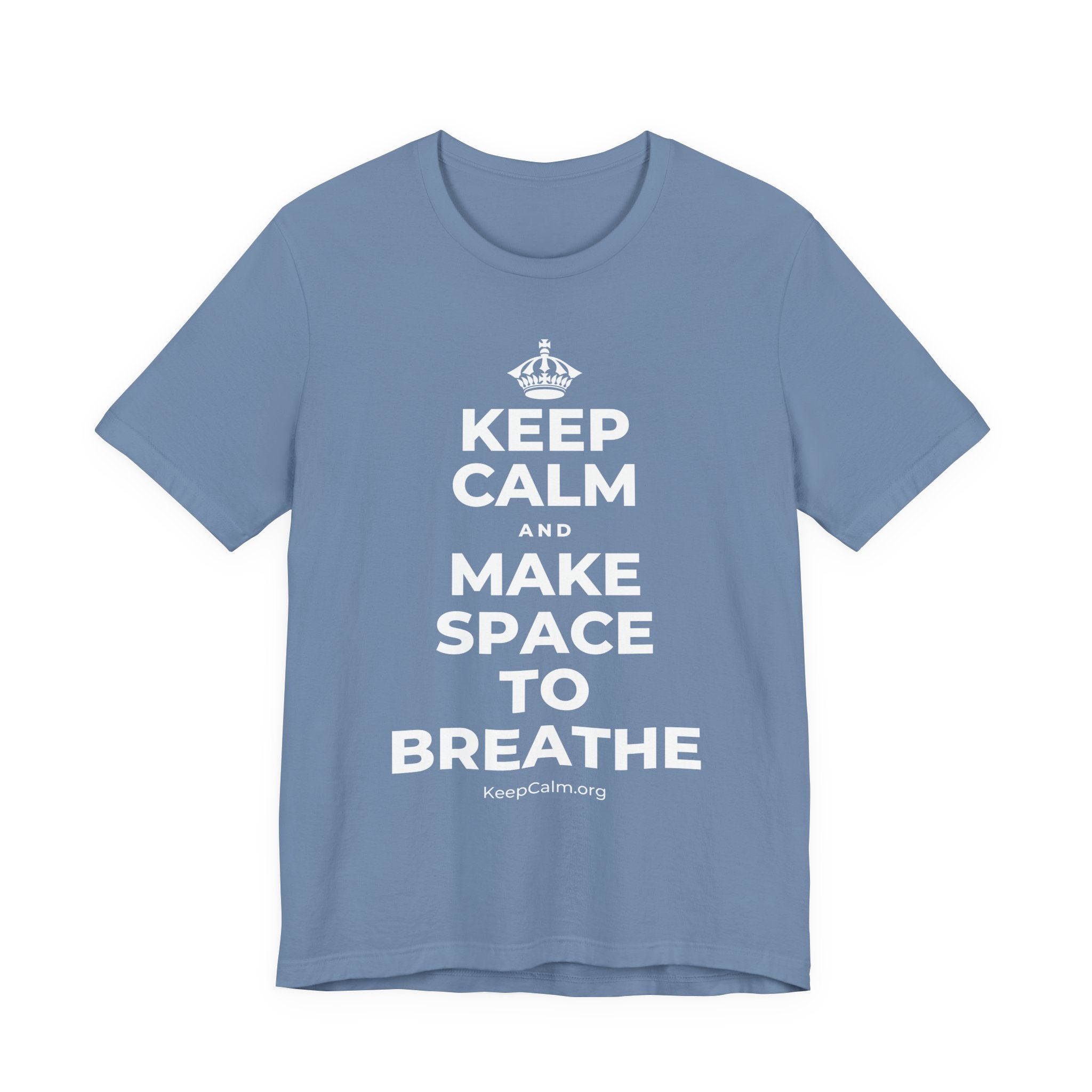 KEEP CALM AND MAKE SPACE TO BREATHE T-Shirt (Soft Cream–Heather Mauve)