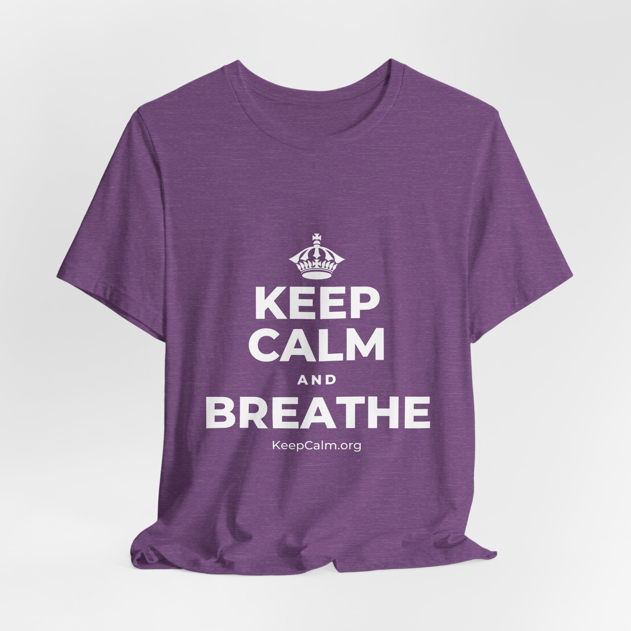 KEEP CALM AND BREATHE T-Shirt (Baby Blue–Silver)