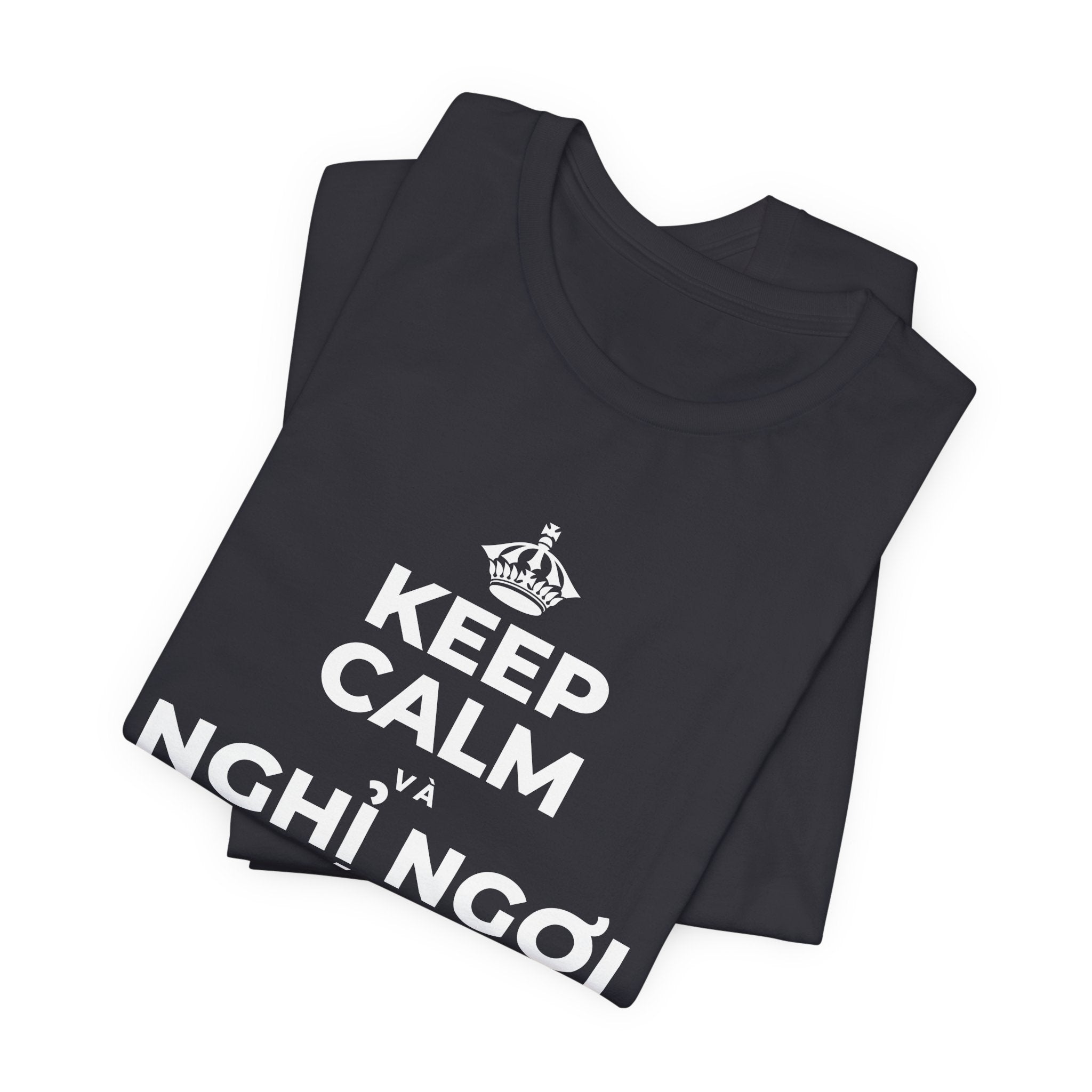 KEEP CALM VÀ NGHỈ NGƠI XỨNG ĐÁNG CỦA BẠN T-Shirt (Baby Blue–Silver)