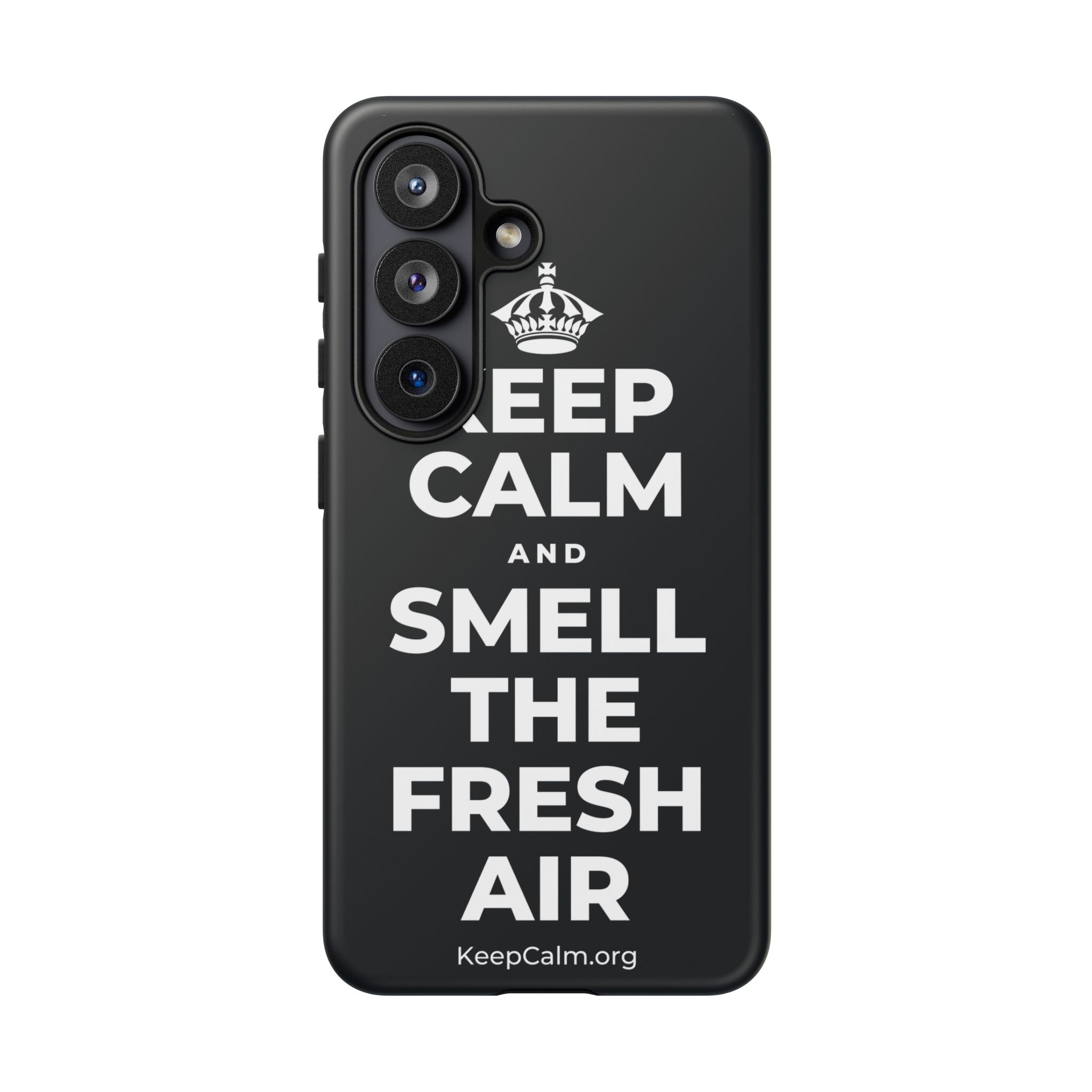 KEEP CALM AND SMELL THE FRESH AIR Phone Case (Dark)