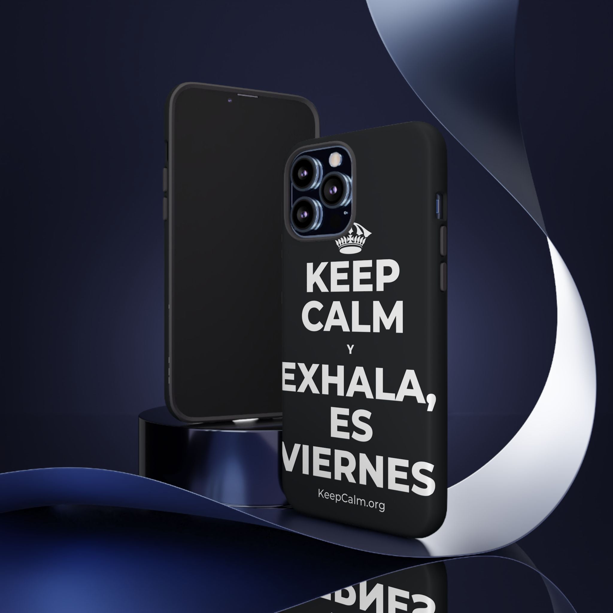 KEEP CALM Y EXHALA, ES VIERNES Phone Case (Dark)