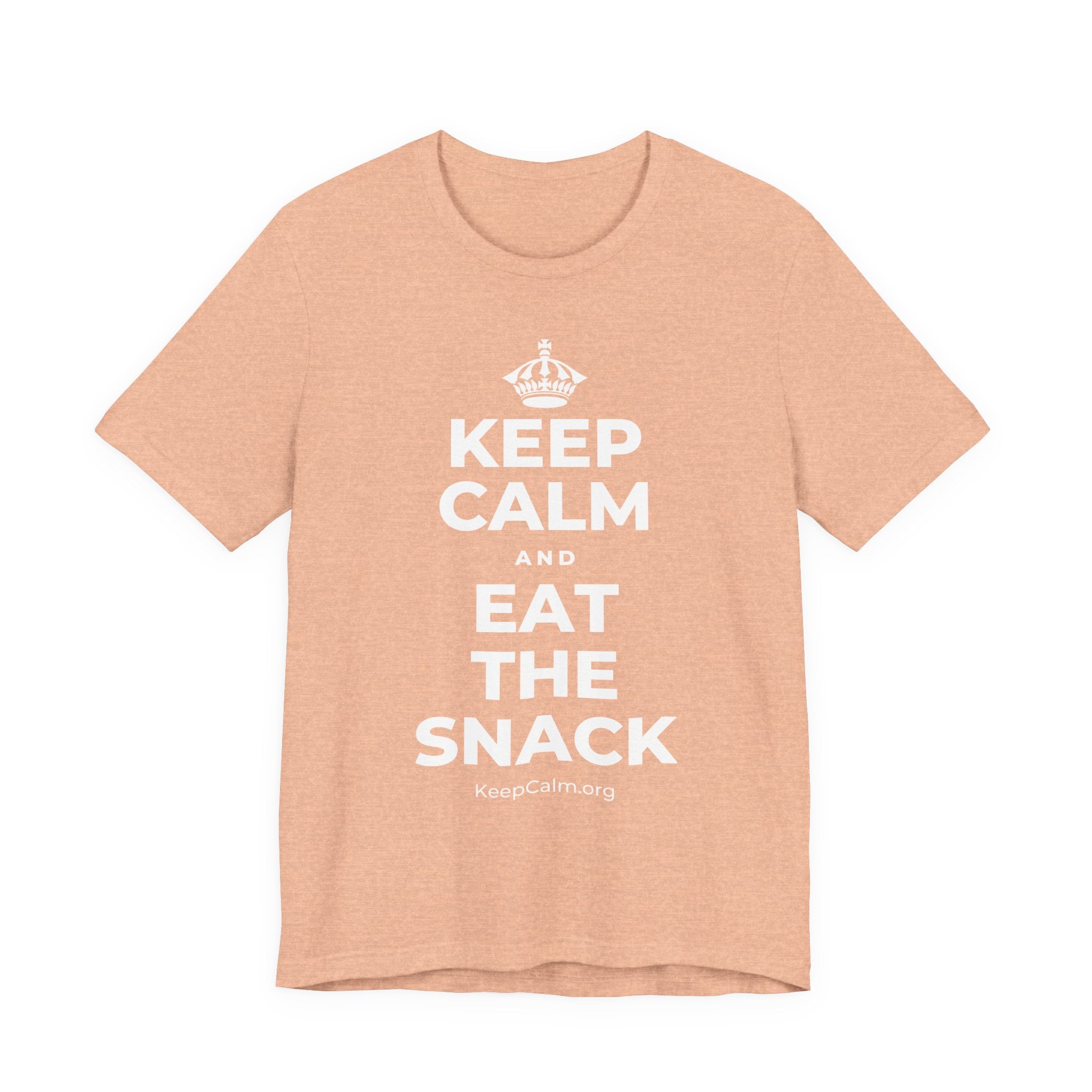 KEEP CALM AND EAT THE SNACK T-Shirt (Soft Cream–Heather Mauve)