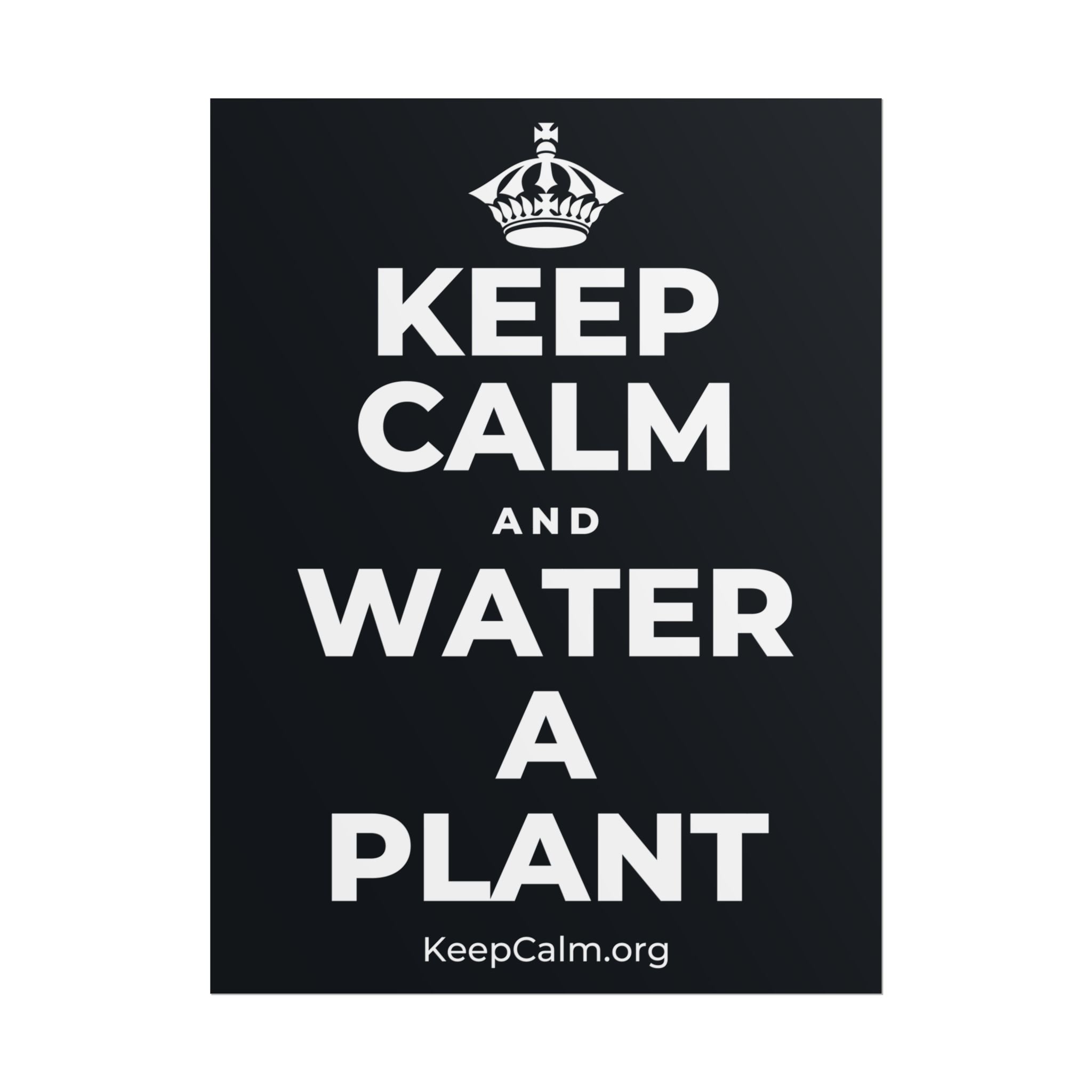 KEEP CALM AND WATER A PLANT Poster (Dark)