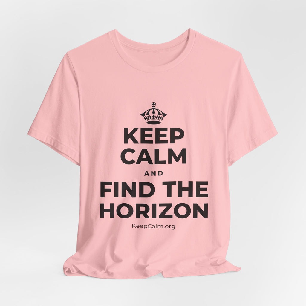 KEEP CALM AND FIND THE HORIZON T-Shirt (White–Asphalt)