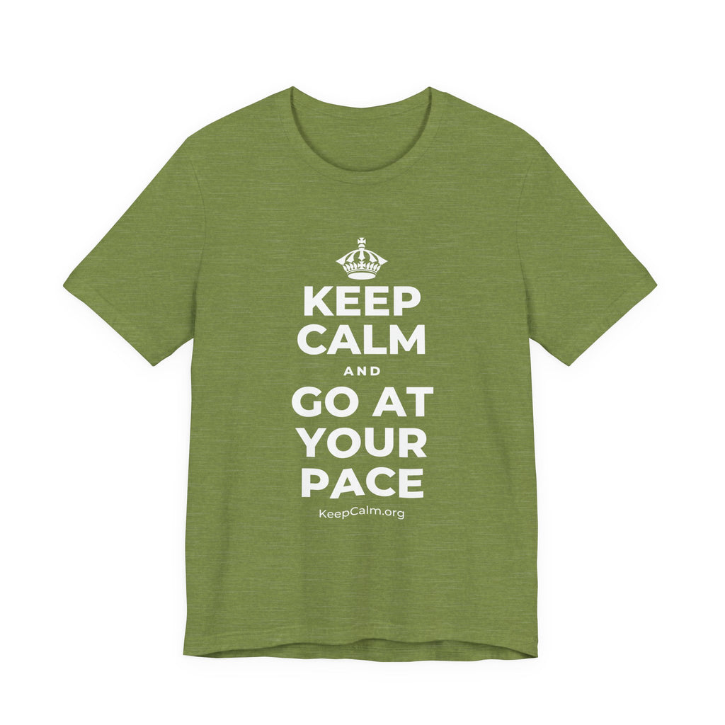 KEEP CALM AND GO AT YOUR PACE T-Shirt (Baby Blue–Silver)