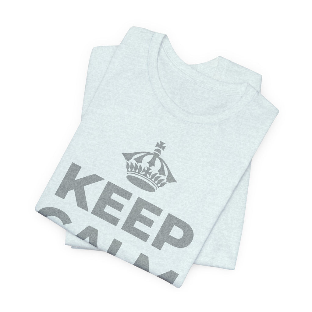 KEEP CALM AND 見知らぬ人に微笑んで T-Shirt (Soft Cream–Heather Mauve)