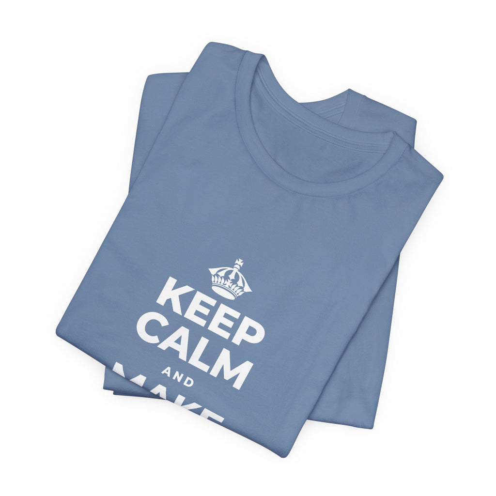 KEEP CALM AND MAKE SOMETHING TODAY T-Shirt (Soft Cream–Heather Mauve)