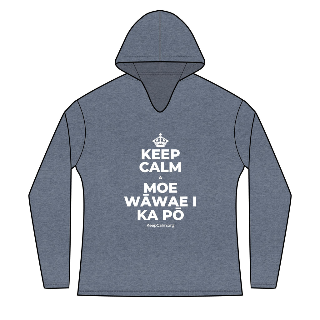 KEEP CALM A MOE WĀWAE I KA PŌ Women's Long Sleeve Hoodie