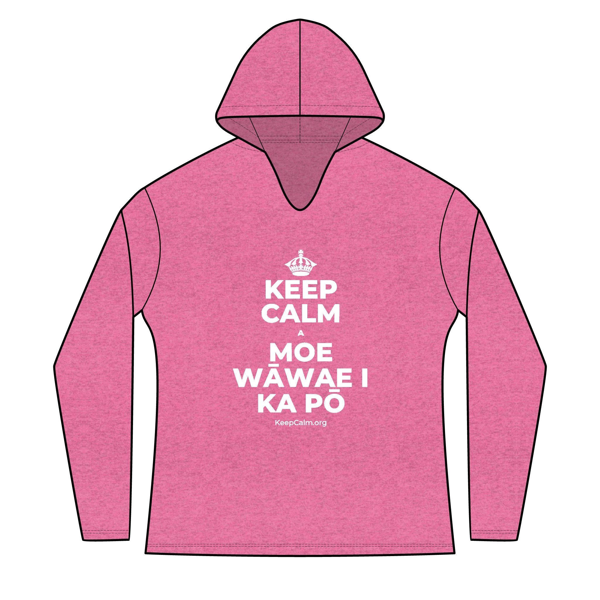 KEEP CALM A MOE WĀWAE I KA PŌ Women's Long Sleeve Hoodie
