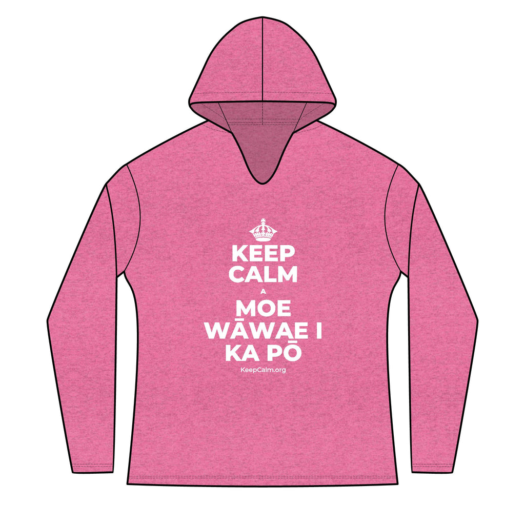 KEEP CALM A MOE WĀWAE I KA PŌ Women's Long Sleeve Hoodie