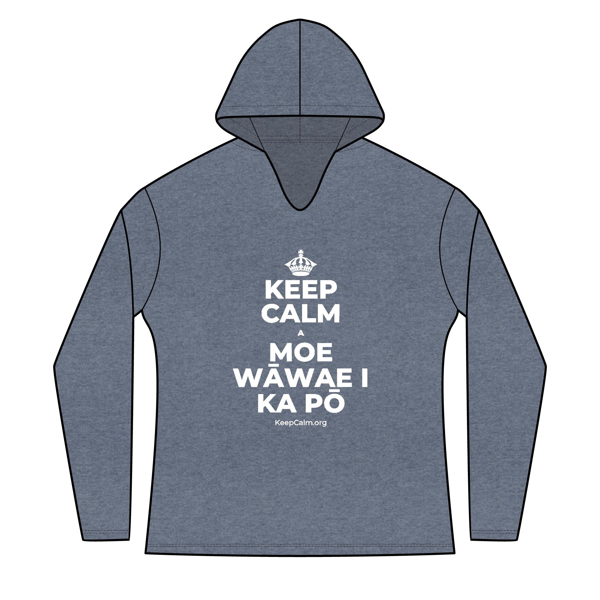 KEEP CALM A MOE WĀWAE I KA PŌ Women's Long Sleeve Hoodie