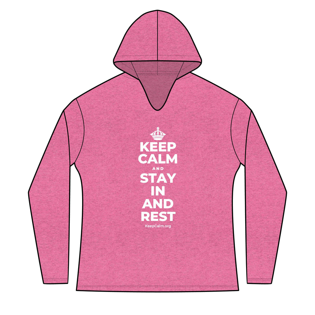 KEEP CALM AND STAY IN AND REST Women's Long Sleeve Hoodie