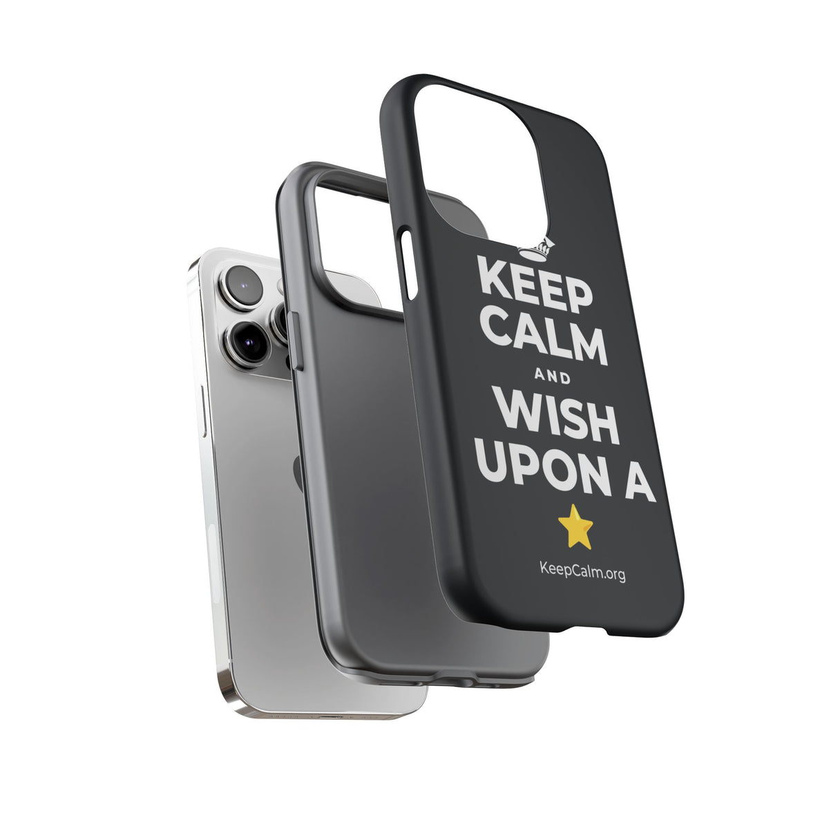 KEEP CALM AND WISH UPON A ⭐ Phone Case (Dark)