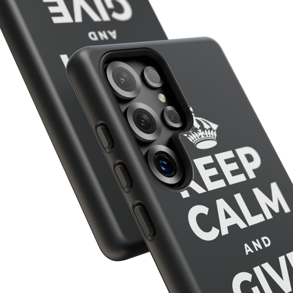 KEEP CALM AND GIVE THANKS DAILY Phone Case (Dark)