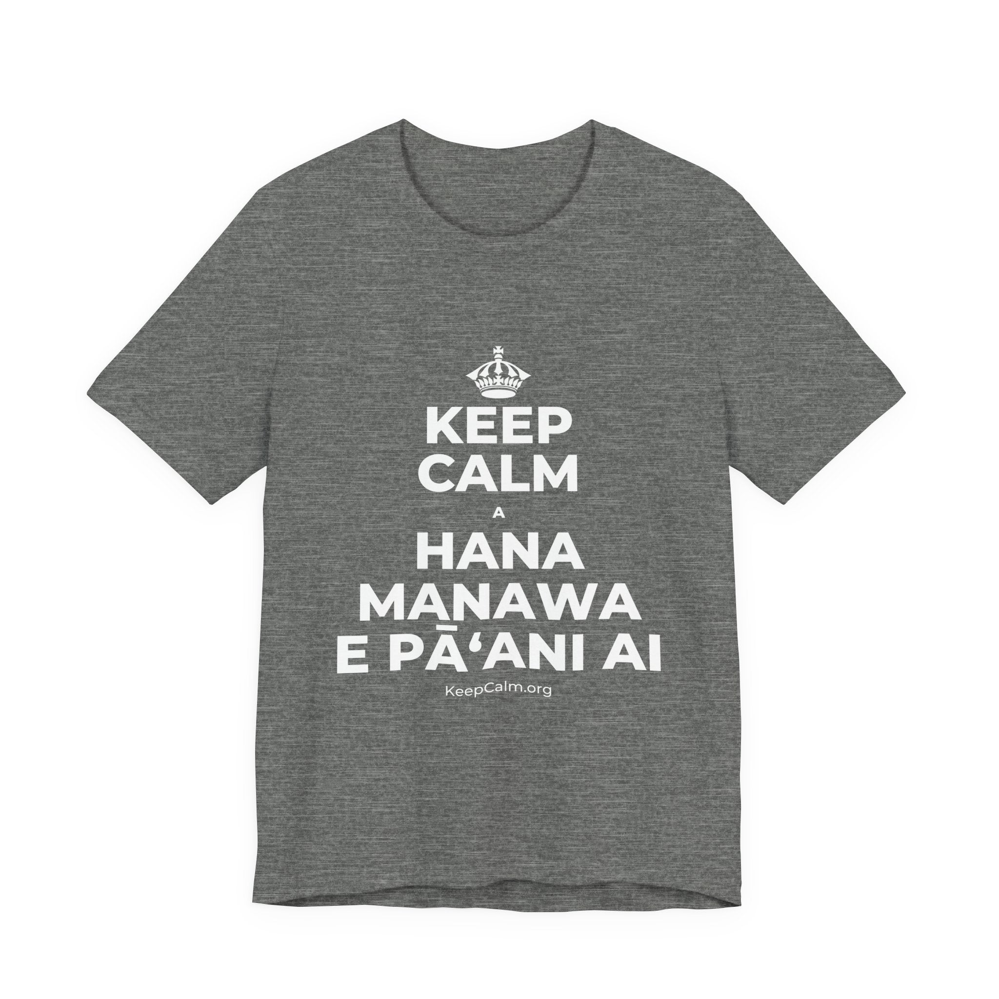 KEEP CALM A HANA MANAWA E PĀʻANI AI T-Shirt (Baby Blue–Silver)