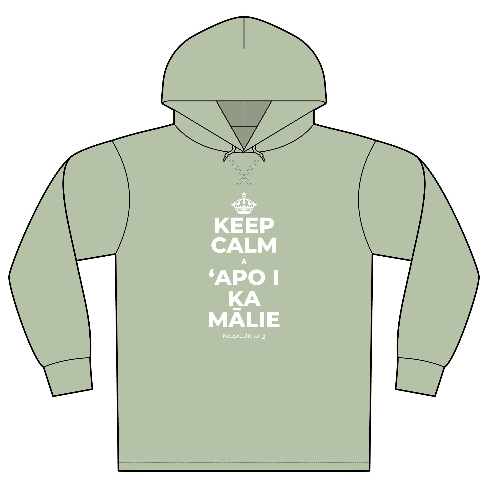 KEEP CALM A ʻAPO I KA MĀLIE Organic Hoodie Tee