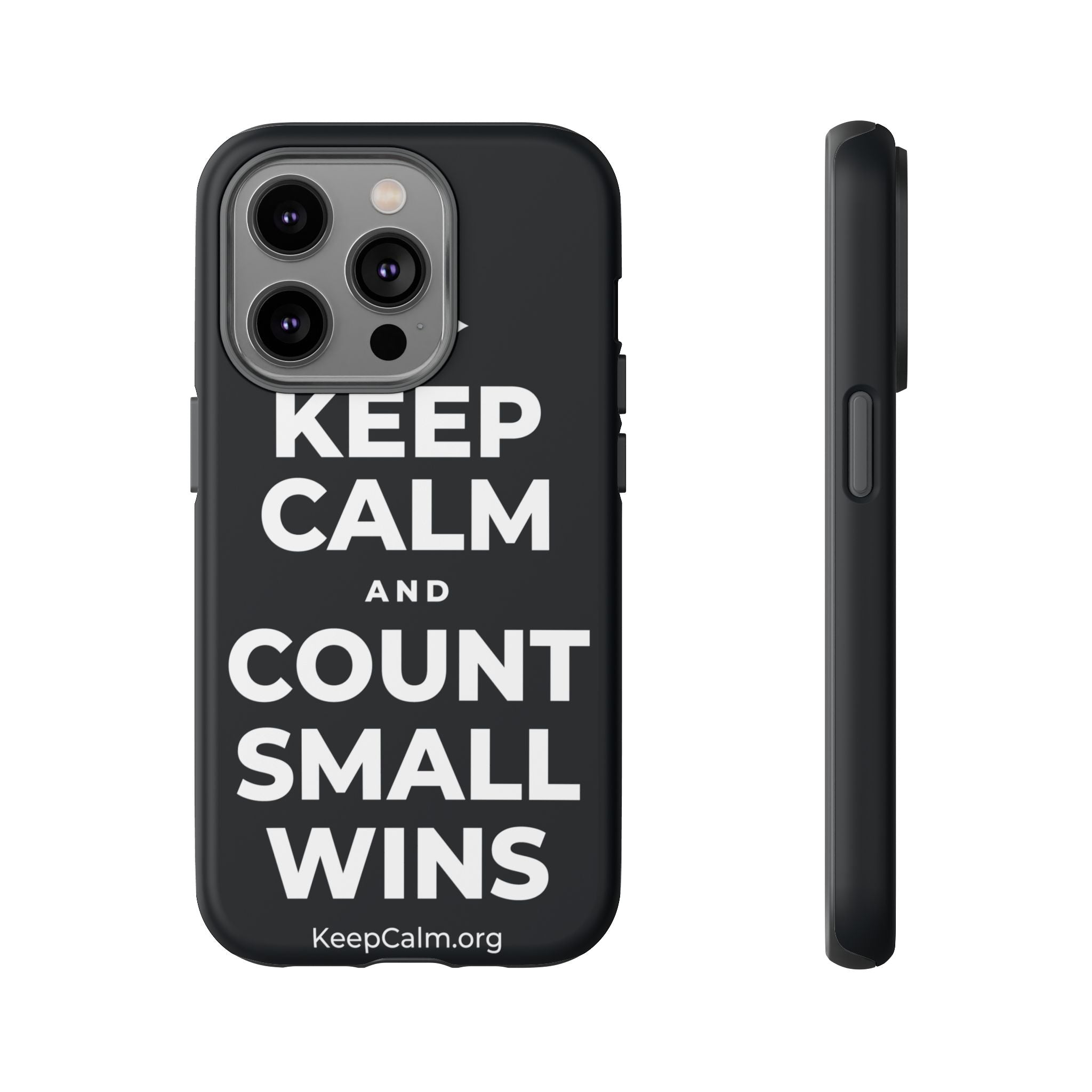 KEEP CALM AND COUNT SMALL WINS Phone Case (Dark)