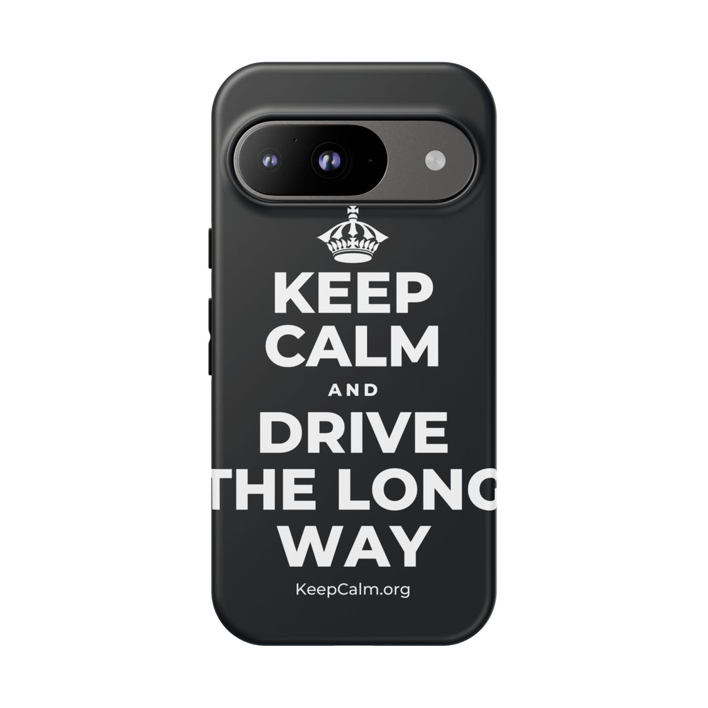 KEEP CALM AND DRIVE THE LONG WAY Phone Case (Dark)
