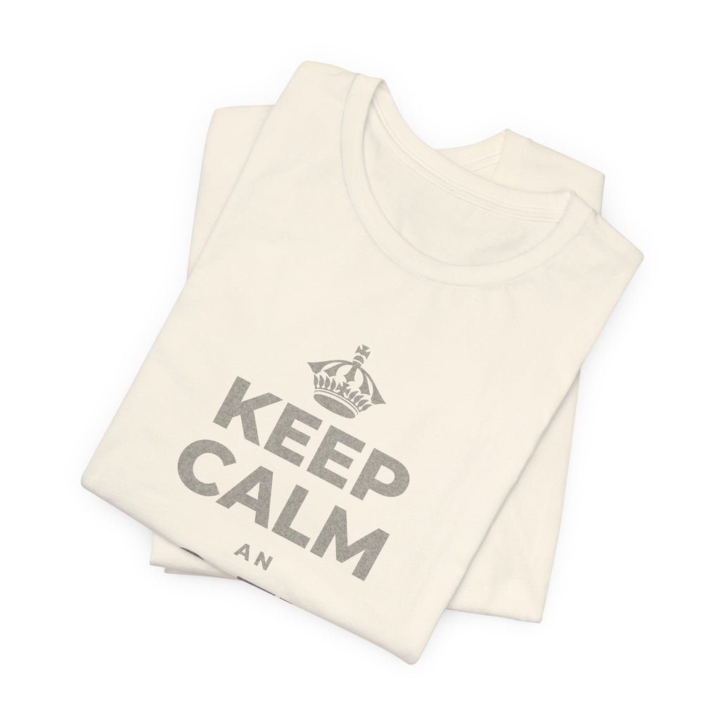 KEEP CALM AN DO THE HARD TIN T-Shirt (White–Asphalt)