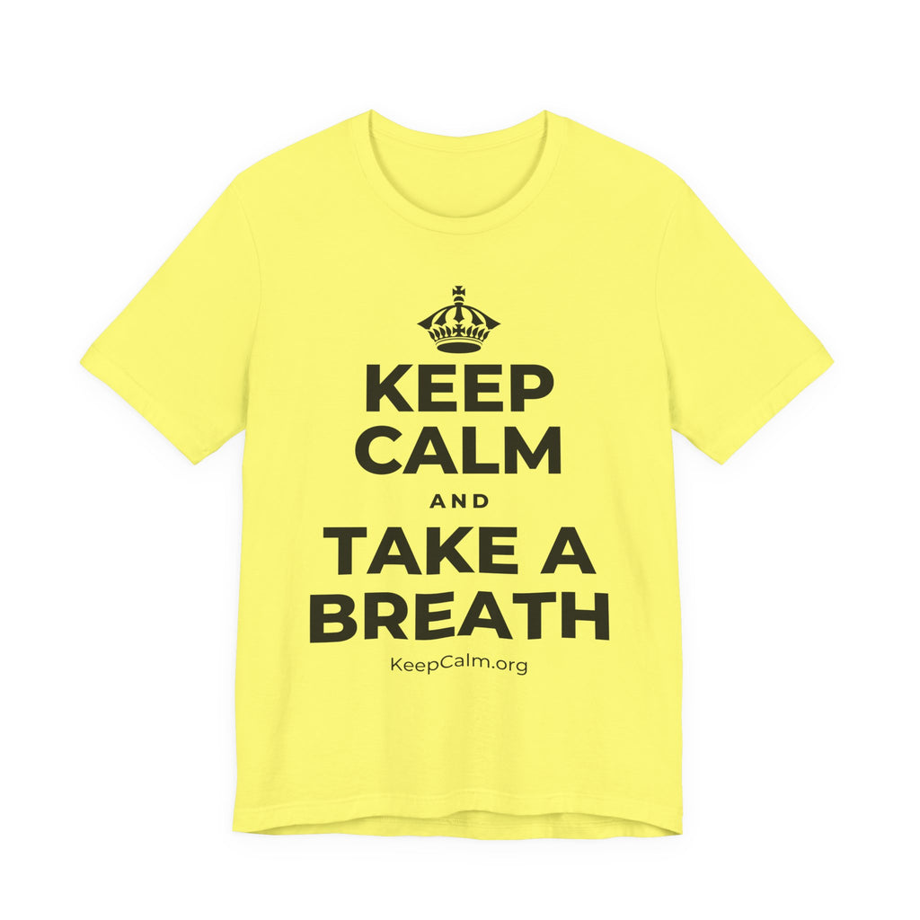 KEEP CALM AND TAKE A BREATH T-Shirt (Soft Cream–Heather Mauve)