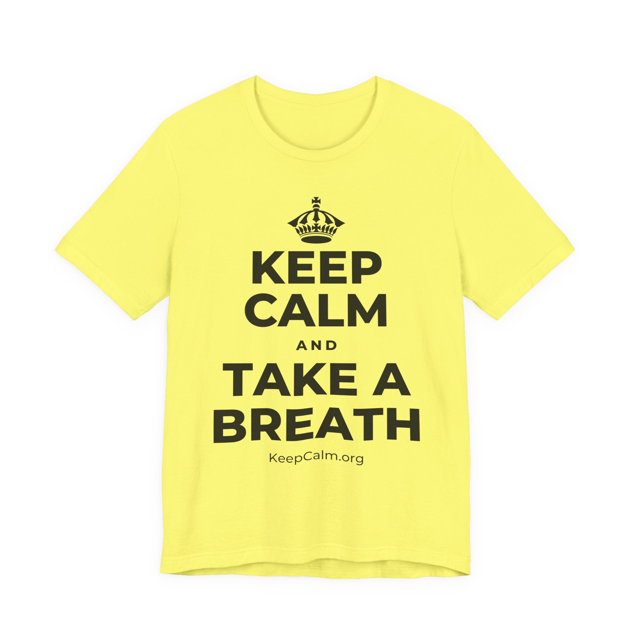 KEEP CALM AND TAKE A BREATH T-Shirt (Soft Cream–Heather Mauve)