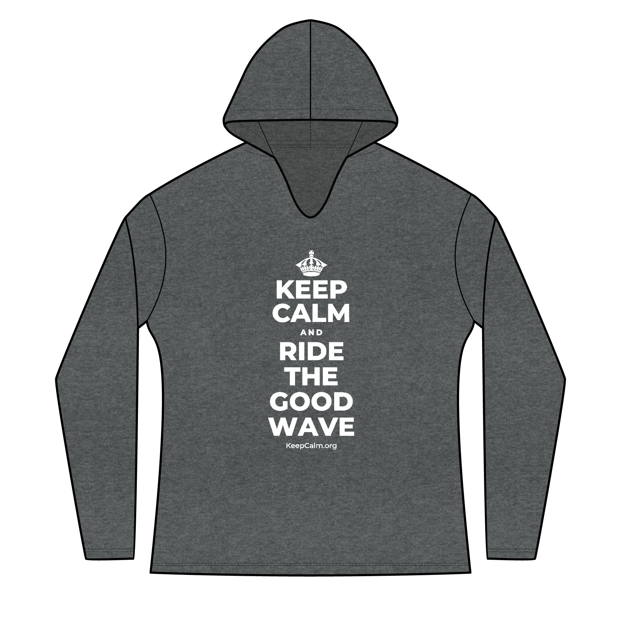 KEEP CALM AND RIDE THE GOOD WAVE Women's Long Sleeve Hoodie