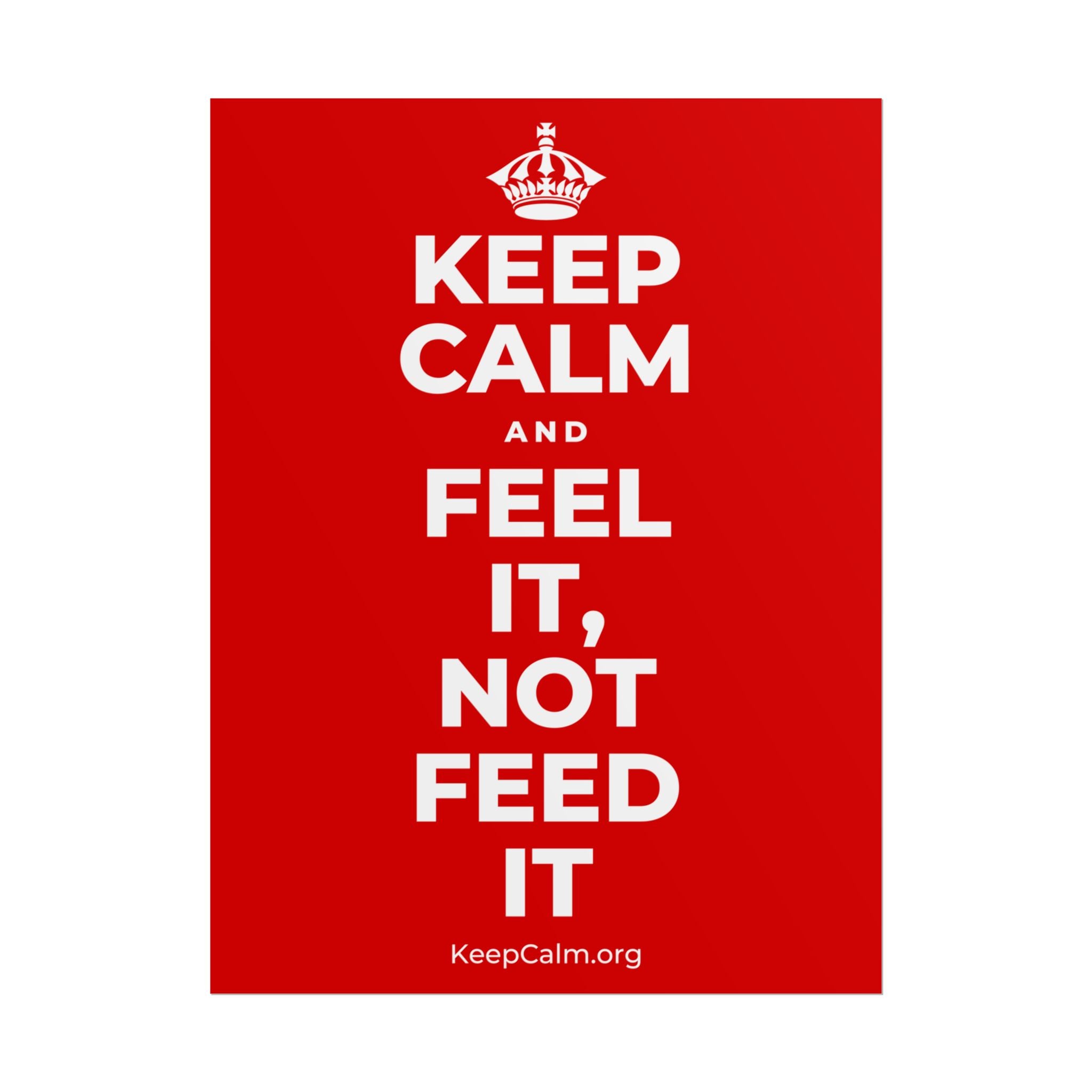 KEEP CALM AND FEEL IT, NOT FEED IT Poster