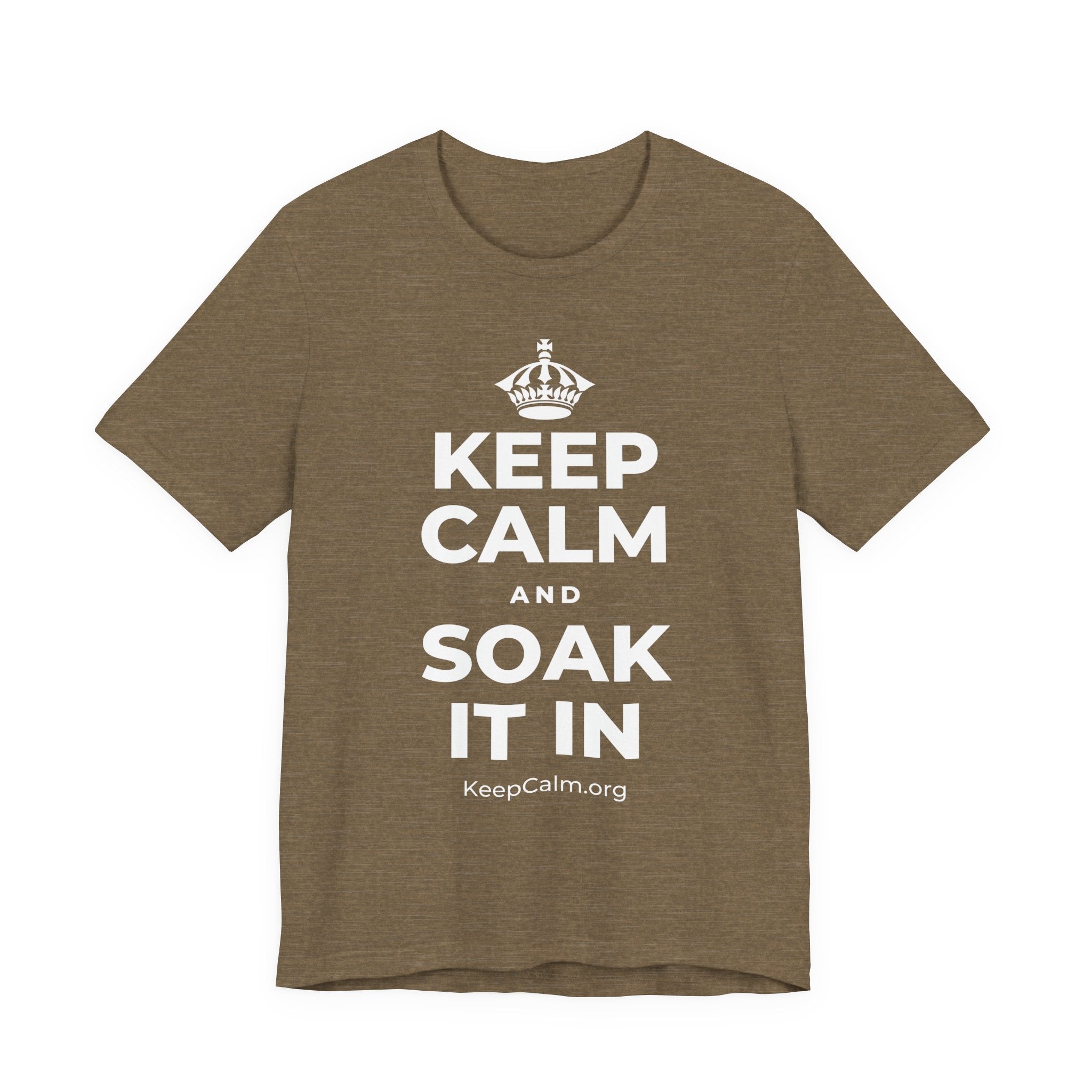 KEEP CALM AND SOAK IT IN T-Shirt (Soft Cream–Heather Mauve)