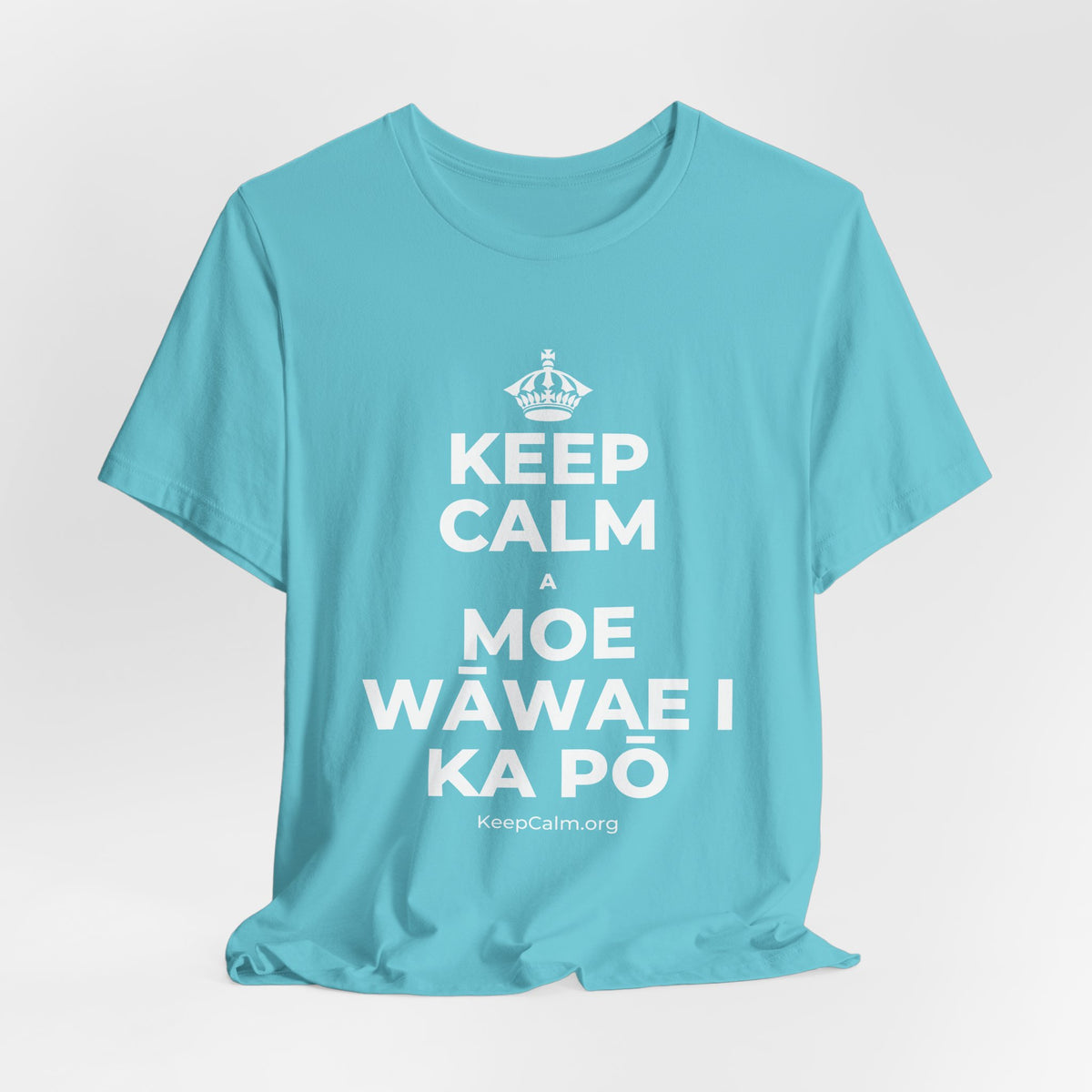 KEEP CALM A MOE WĀWAE I KA PŌ T-Shirt (Soft Cream–Heather Mauve)