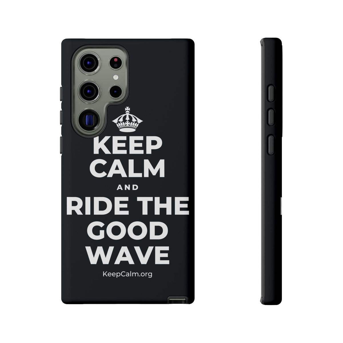KEEP CALM AND RIDE THE GOOD WAVE Phone Case (Dark)