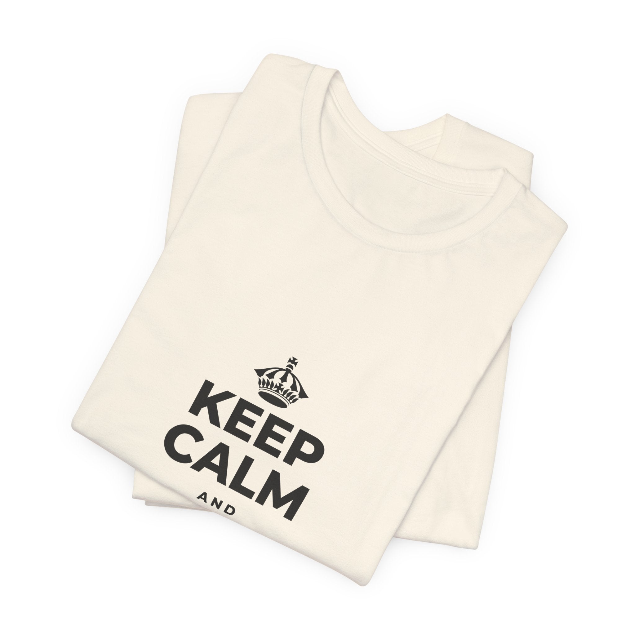 KEEP CALM AND CHASE THE MOONLIGHT T-Shirt (White–Asphalt)