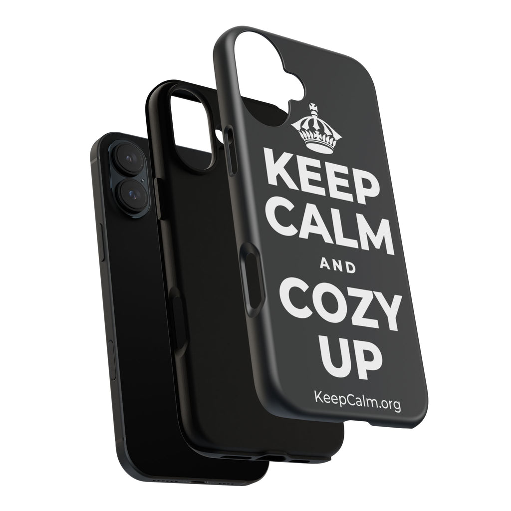 KEEP CALM AND COZY UP Phone Case (Dark)
