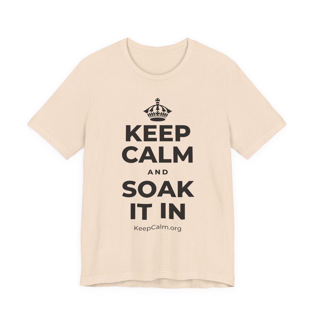 KEEP CALM AND SOAK IT IN T-Shirt (Soft Cream–Heather Mauve)
