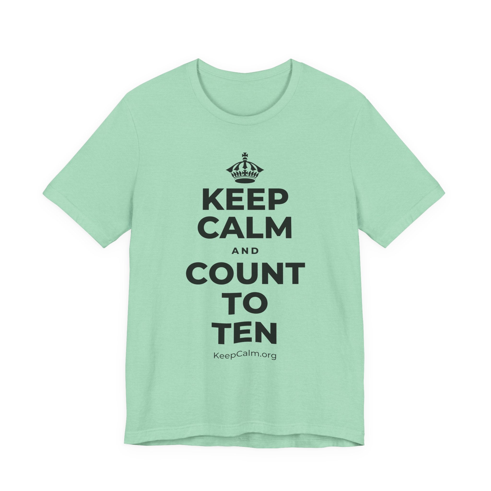 KEEP CALM AND COUNT TO TEN T-Shirt (Baby Blue–Silver)