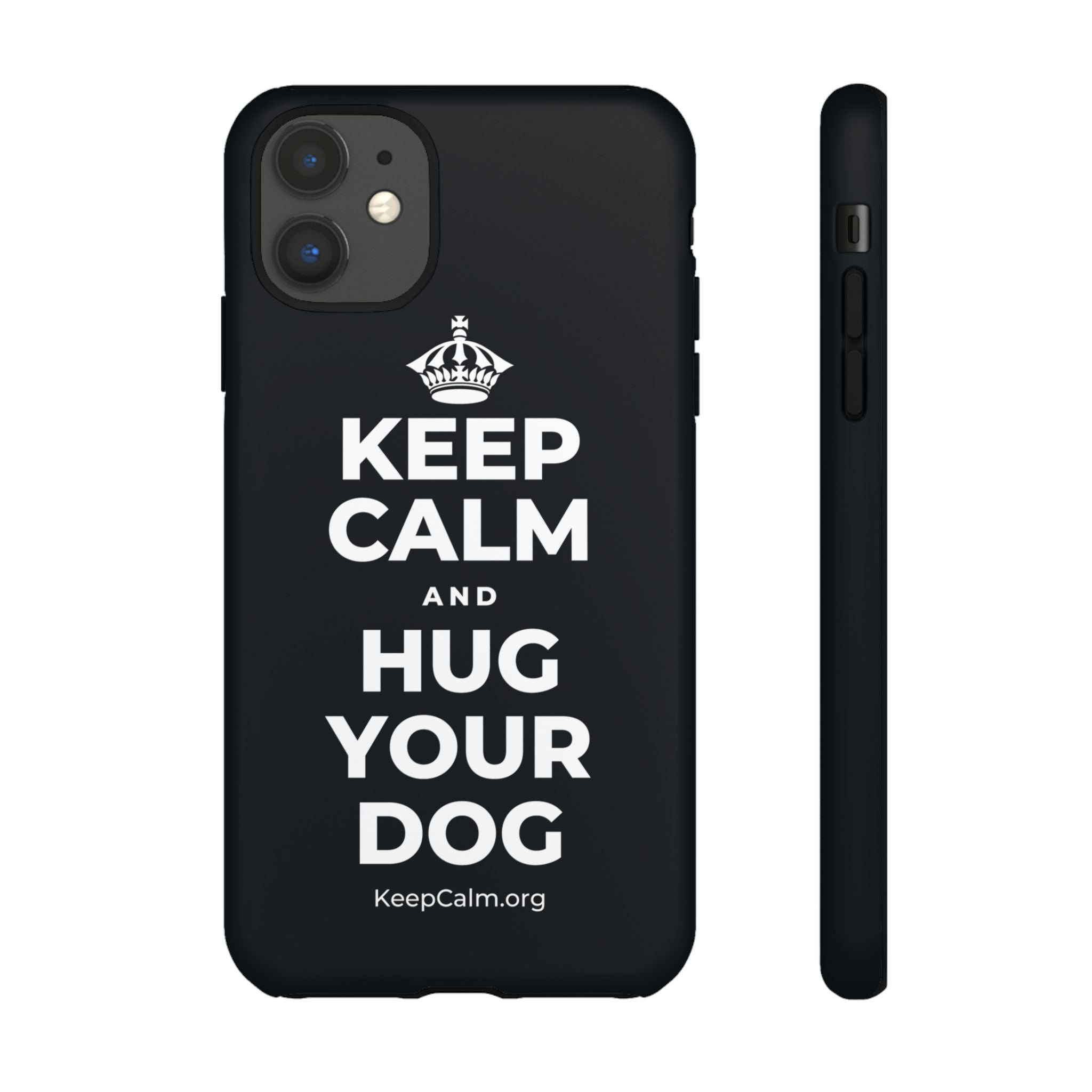 KEEP CALM AND HUG YOUR DOG Phone Case (Dark)