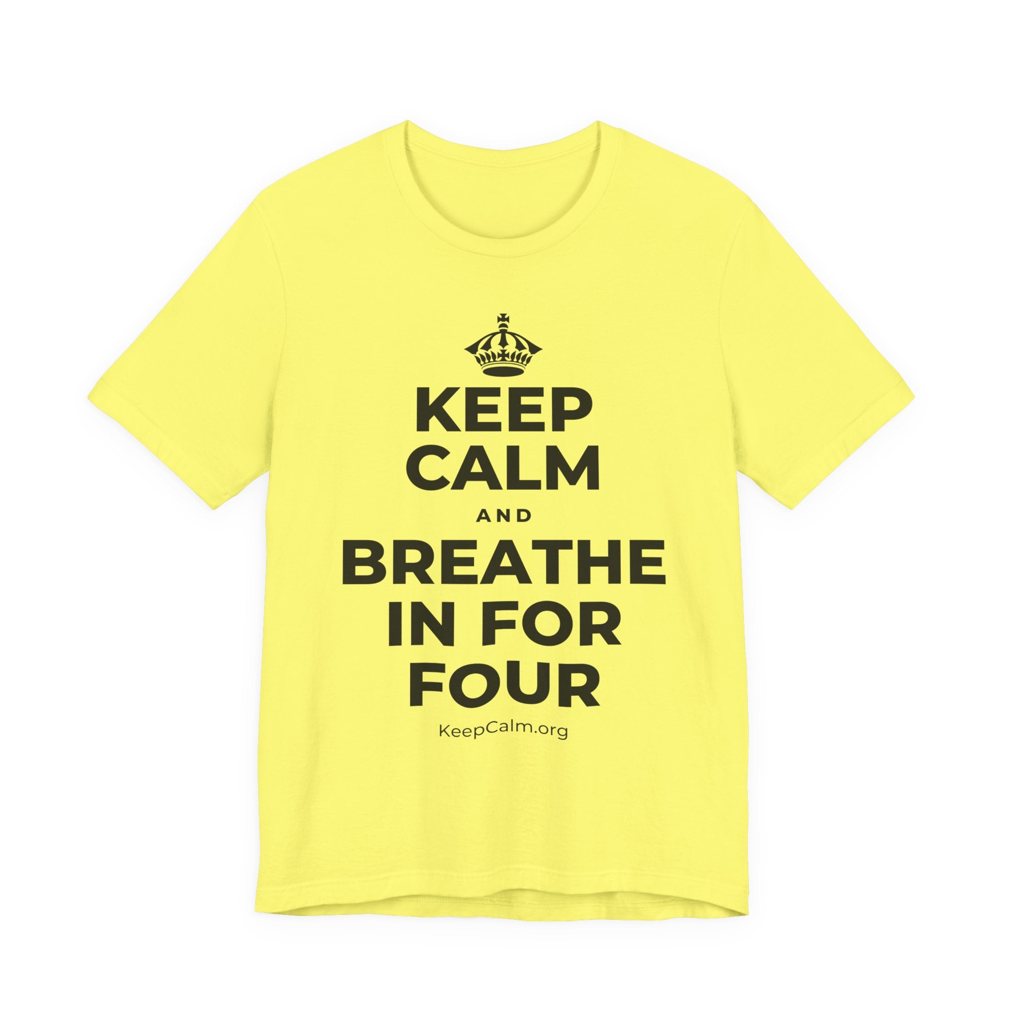KEEP CALM AND BREATHE IN FOR FOUR T-Shirt (Soft Cream–Heather Mauve)
