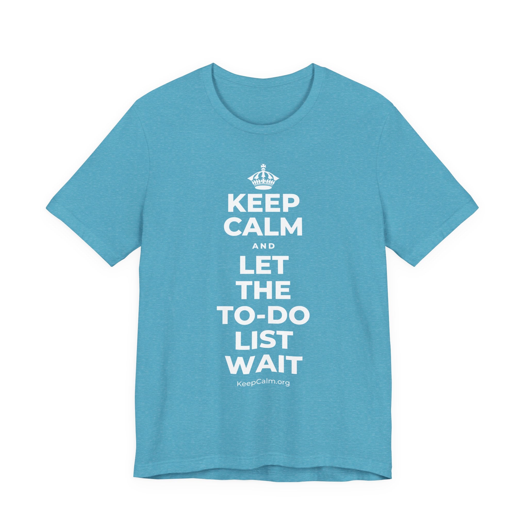 KEEP CALM AND LET THE TO-DO LIST WAIT T-Shirt (Soft Cream–Heather Mauve)