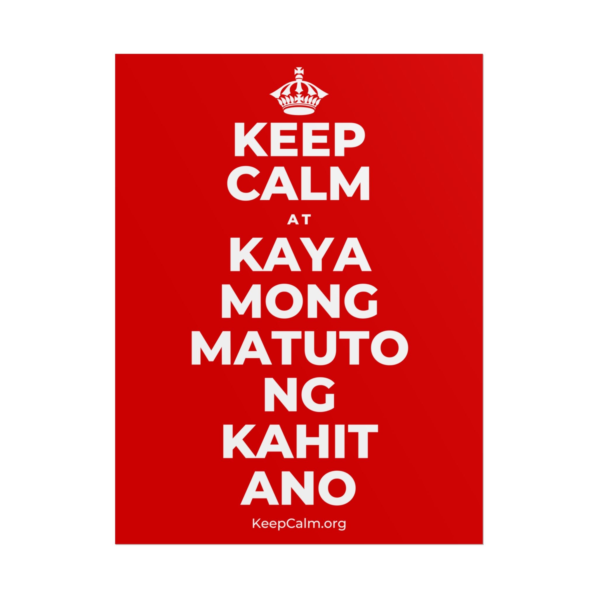 KEEP CALM AT KAYA MONG MATUTO NG KAHIT ANO Poster