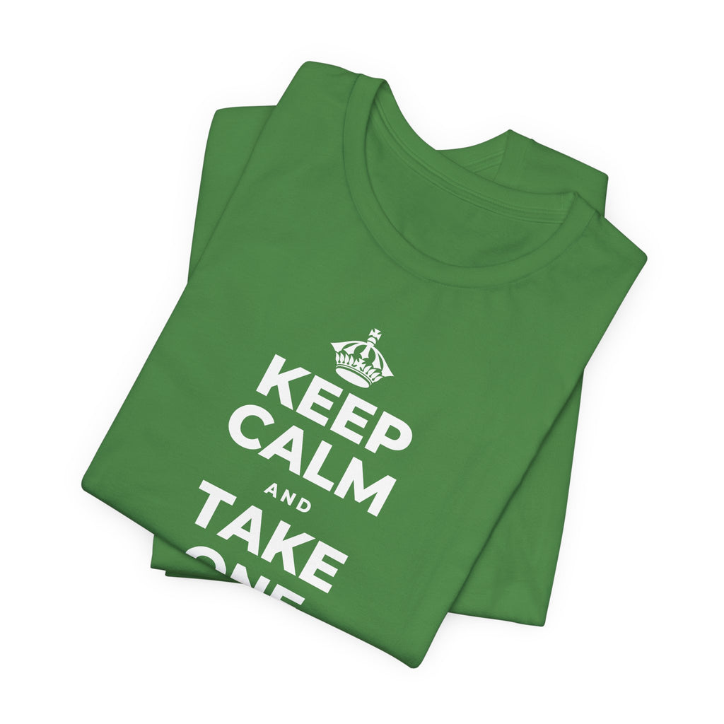 KEEP CALM AND TAKE ONE BREATH AT A TIME T-Shirt (Baby Blue–Silver)