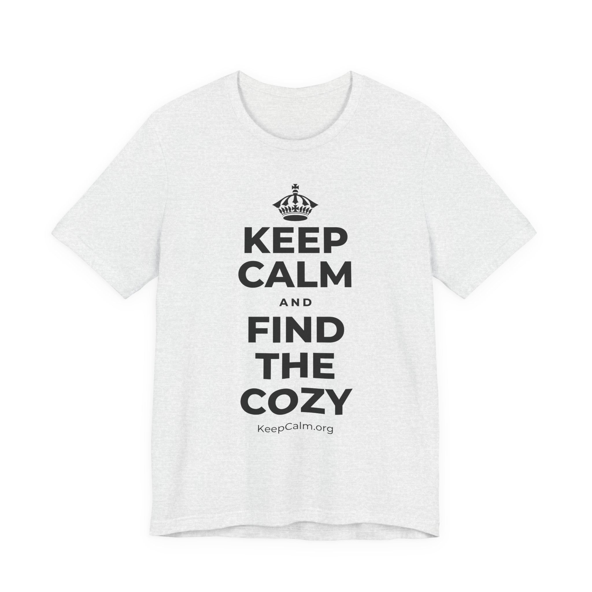 KEEP CALM AND FIND THE COZY T-Shirt (Soft Cream–Heather Mauve)