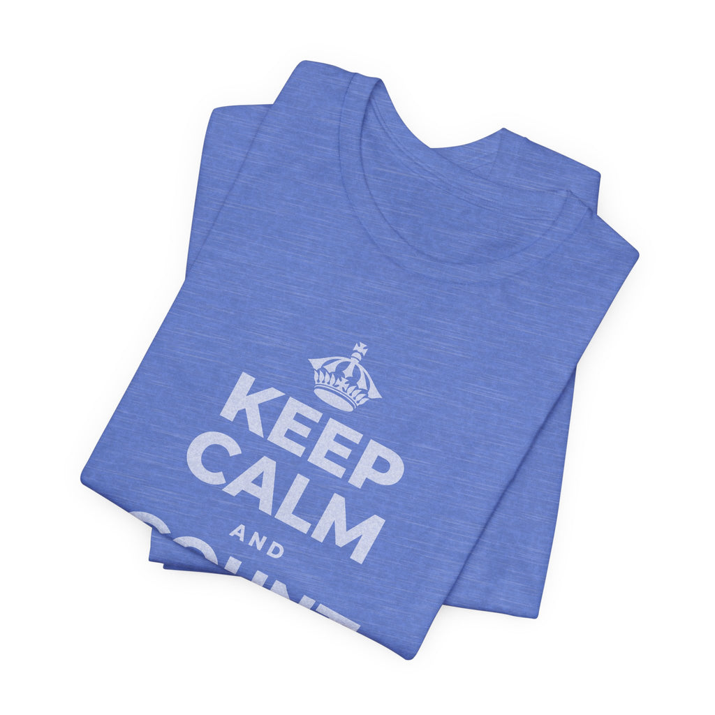 KEEP CALM AND COUNT YOUR WINS T-Shirt (Soft Cream–Heather Mauve)