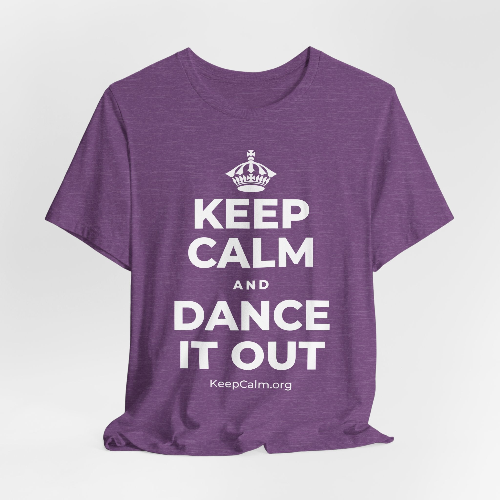 KEEP CALM AND DANCE IT OUT T-Shirt (Baby Blue–Silver)