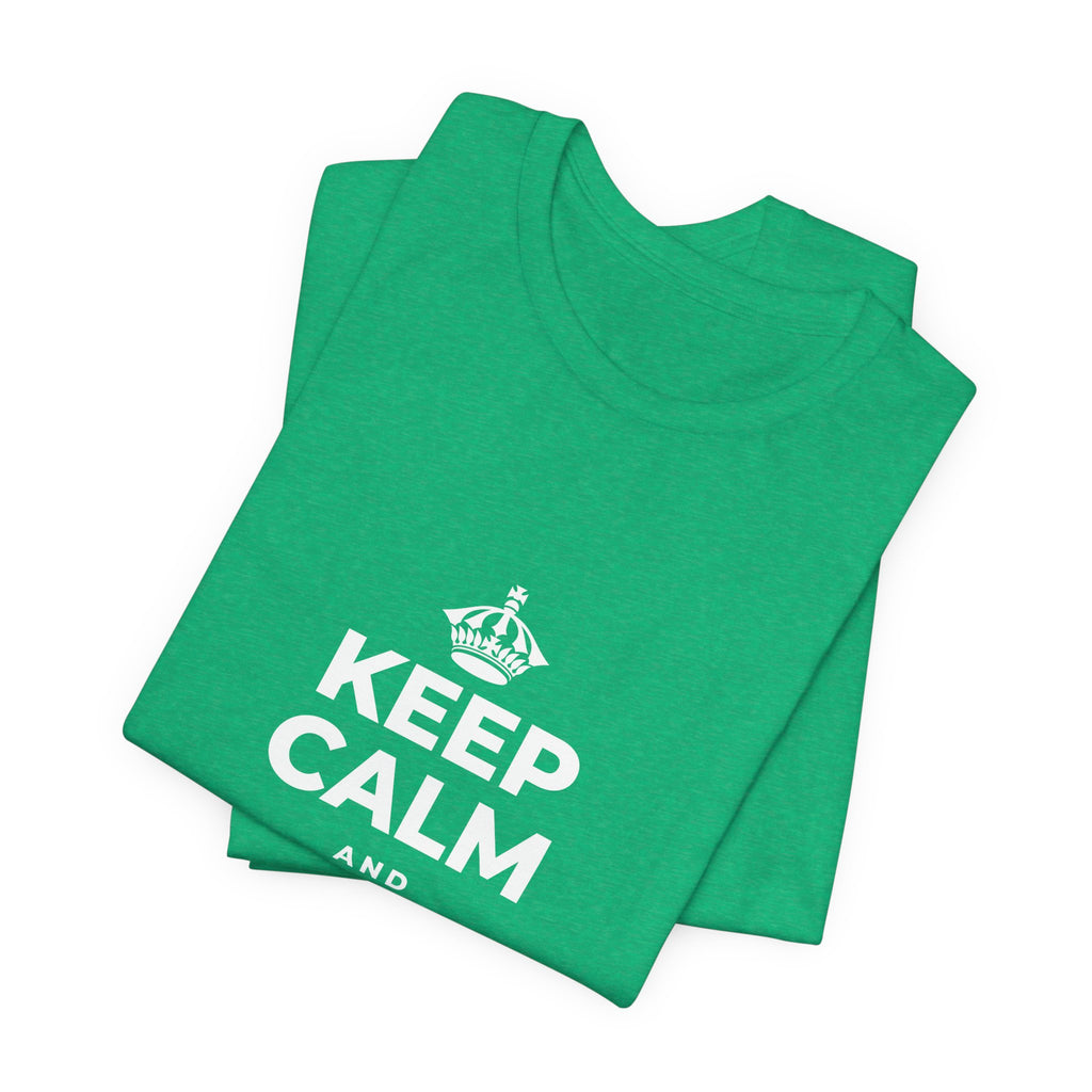 KEEP CALM AND KEEP DREAMING T-Shirt (Baby Blue–Silver)