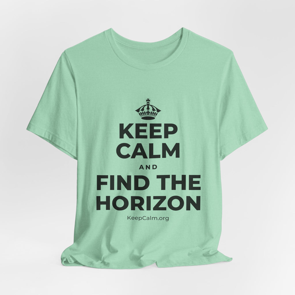 KEEP CALM AND FIND THE HORIZON T-Shirt (Baby Blue–Silver)
