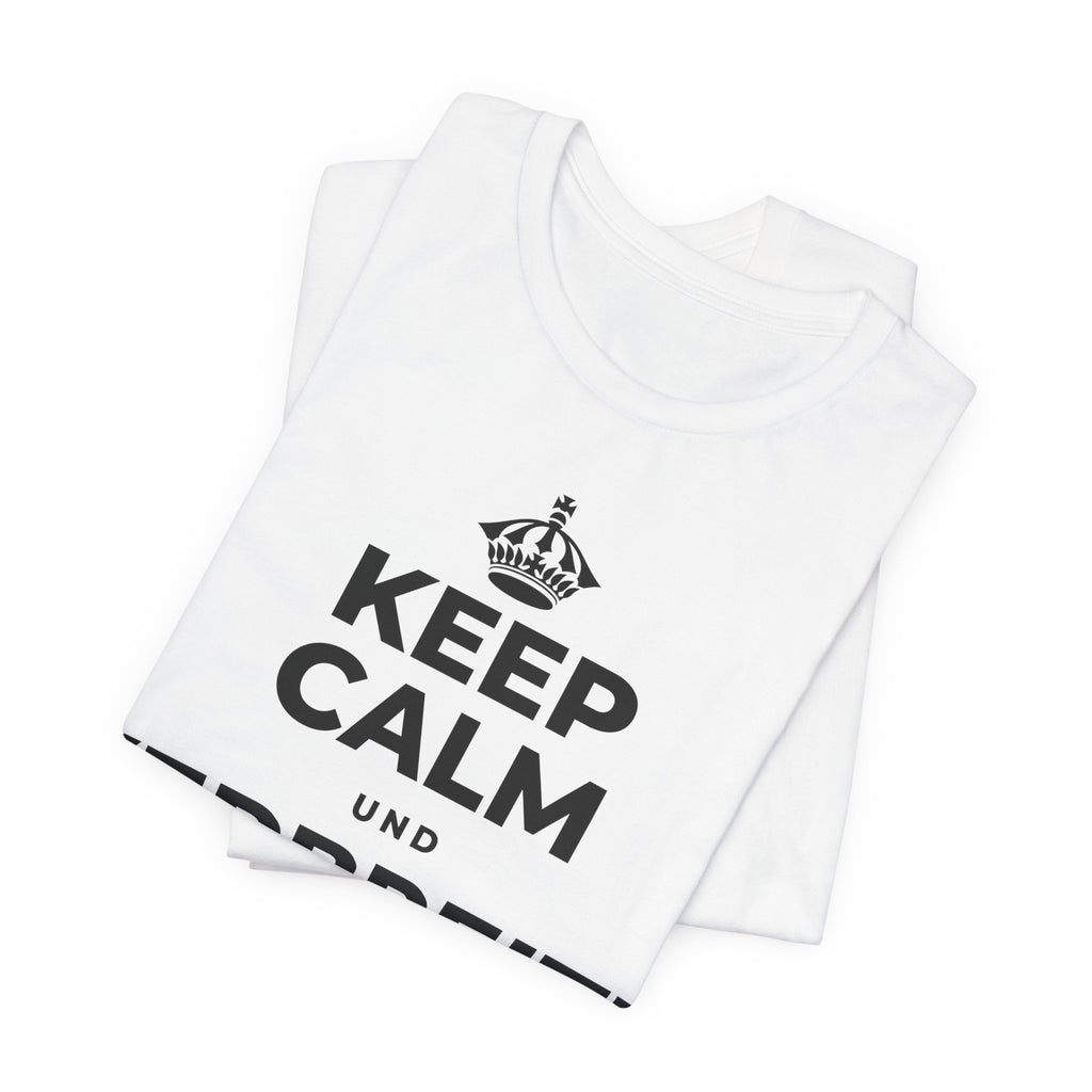 KEEP CALM UND VERBREITE DIE WÄRME T-Shirt (White–Asphalt)