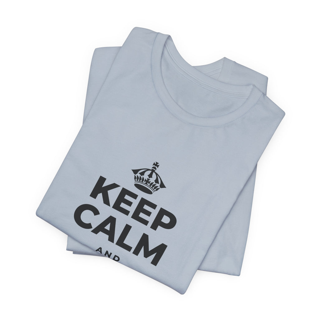 KEEP CALM AND OWN THE NIGHT T-Shirt (White–Asphalt)