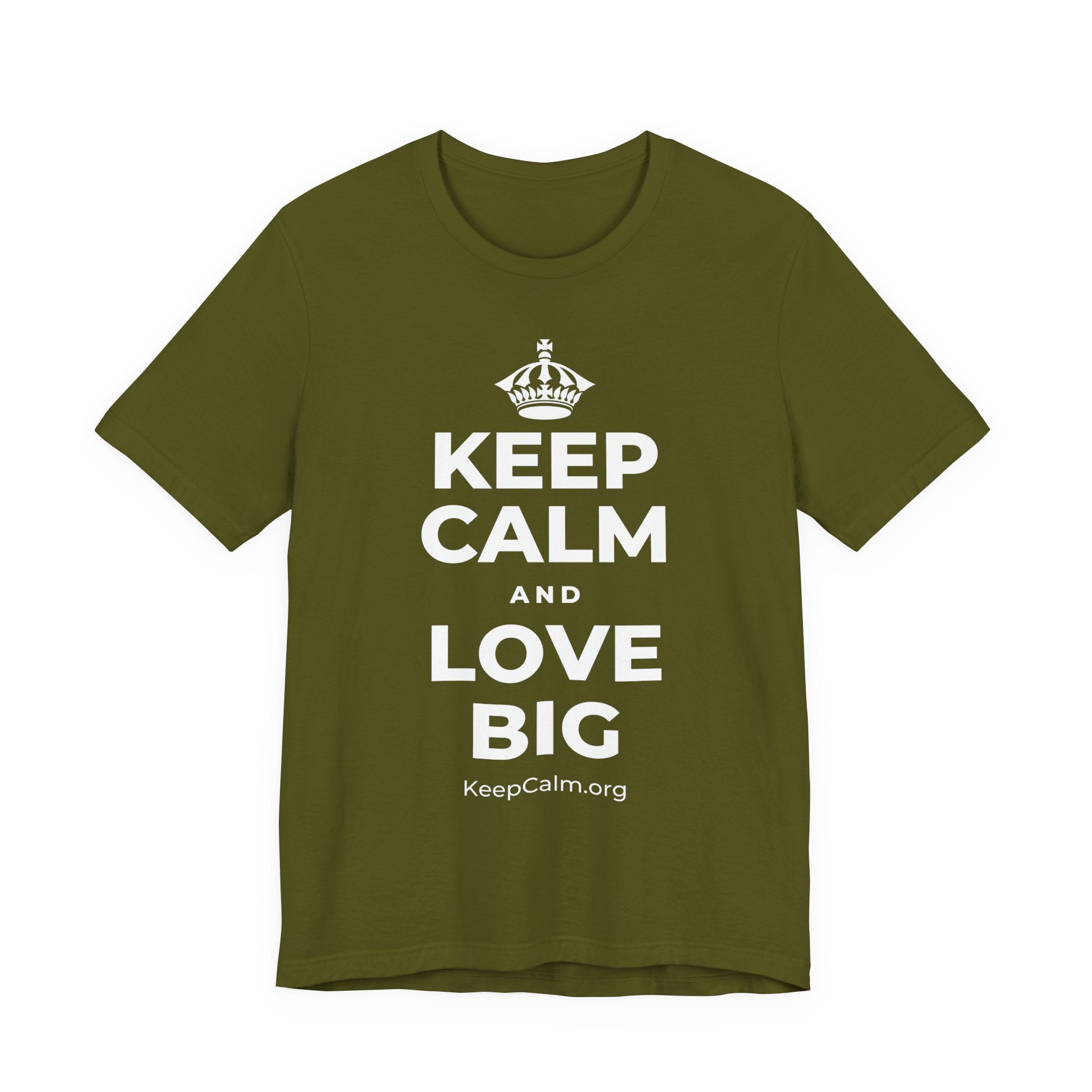 KEEP CALM AND LOVE BIG T-Shirt (Baby Blue–Silver)