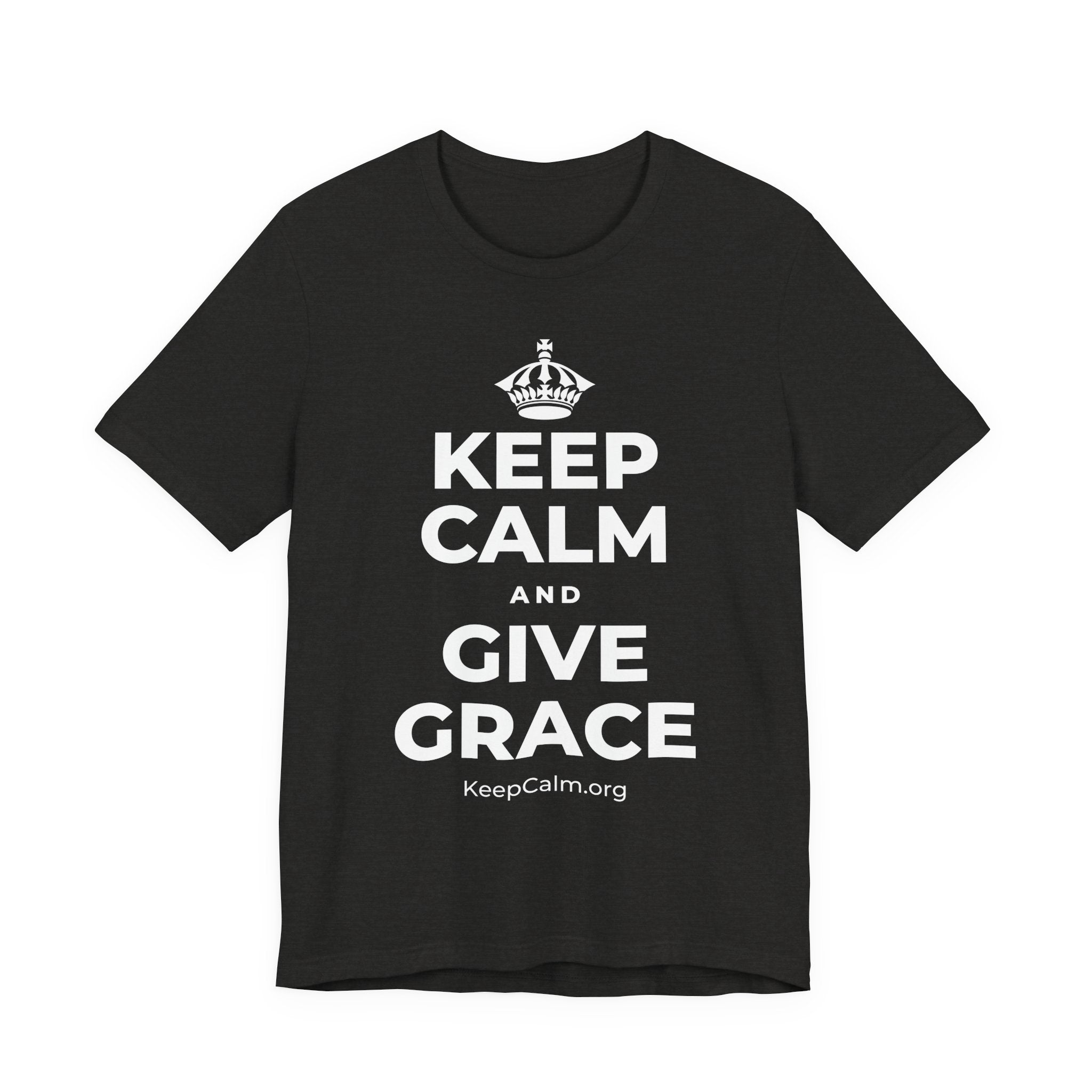 KEEP CALM AND GIVE GRACE T-Shirt (Soft Cream–Heather Mauve)