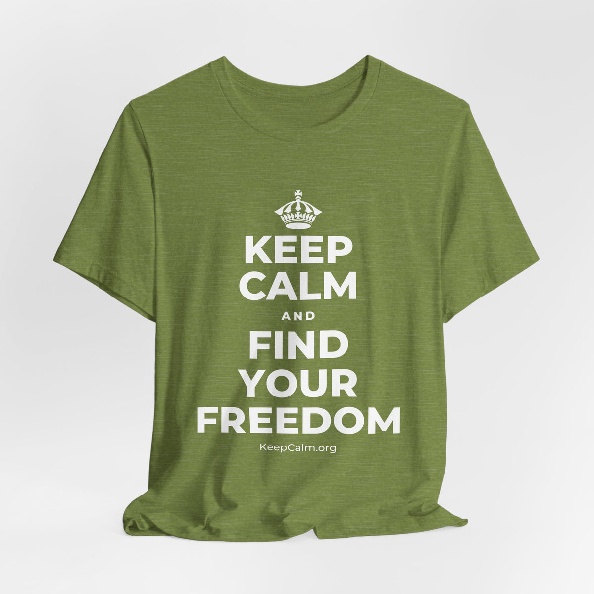 KEEP CALM AND FIND YOUR FREEDOM T-Shirt (Baby Blue–Silver)