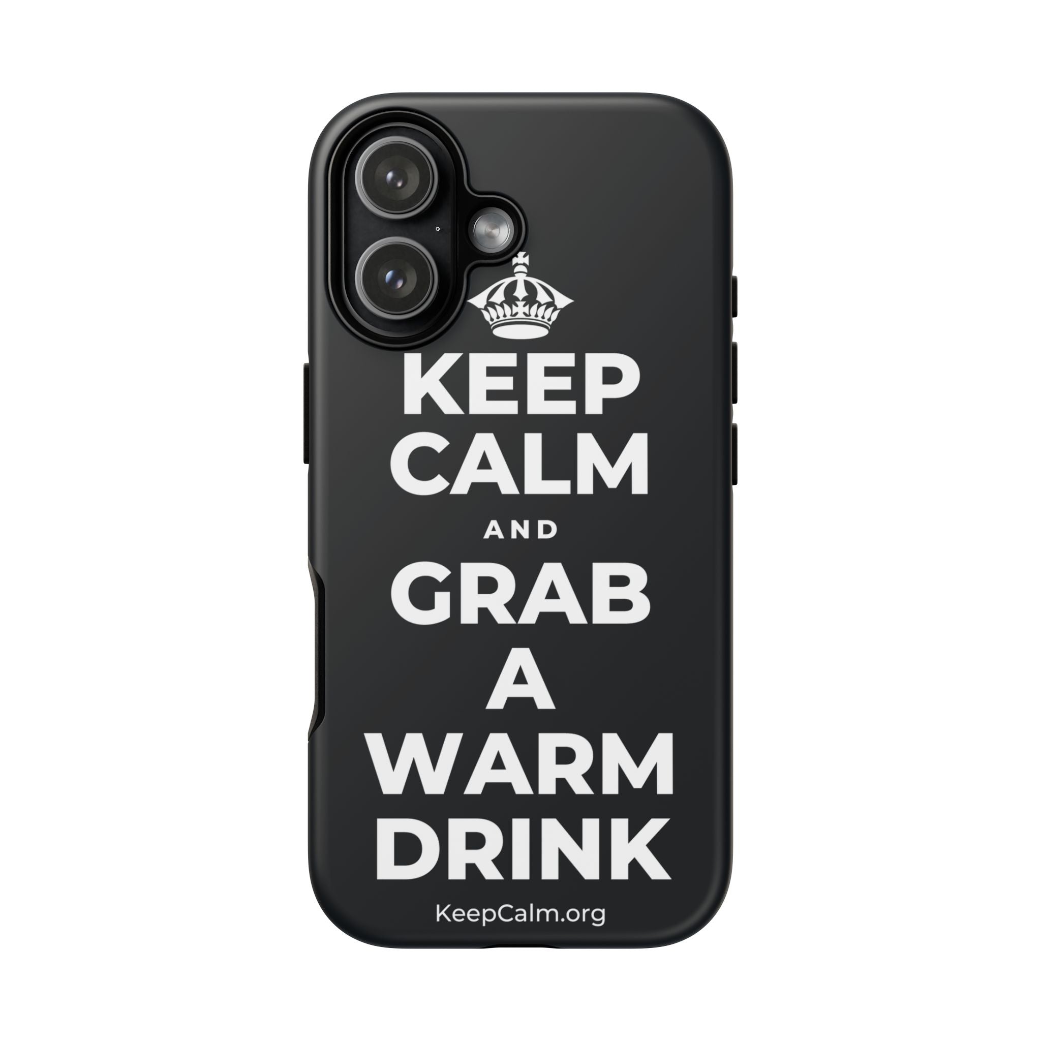 KEEP CALM AND GRAB A WARM DRINK Phone Case (Dark)